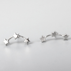 925 Sterling Silver Line Star Earrings