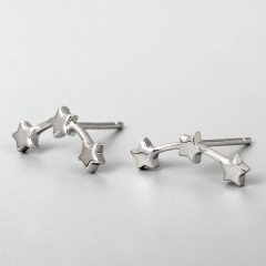 925 Sterling Silver Line Star Earrings