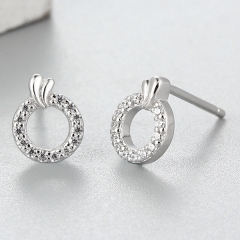 925 Sterling Silver Cubic Zirconia Round Stud Earrings
