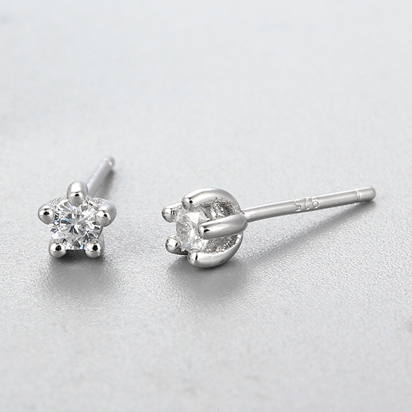 925 Sterling Silver Solitaire Stone Earrings