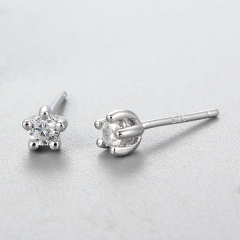 925 Sterling Silver Solitaire Stone Earrings