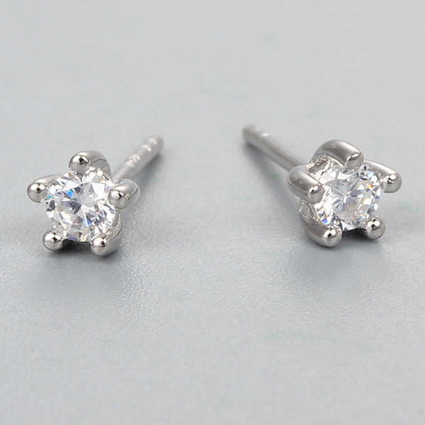 925 Sterling Silver Solitaire Stone Earrings