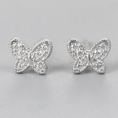 925 Sterling Silver Butterfly Stud Earrings