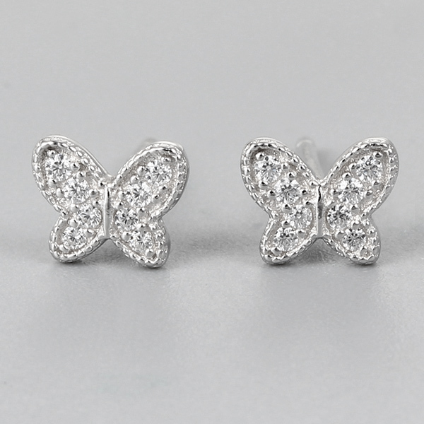 925 Sterling Silver Butterfly Stud Earrings