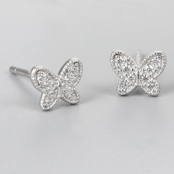925 Sterling Silver Butterfly Stud Earrings