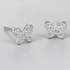 925 Sterling Silver Butterfly Stud Earrings