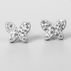 925 Sterling Silver Butterfly Stud Earrings