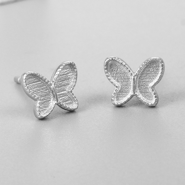 925 Sterling Silver Butterfly Stud Earrings