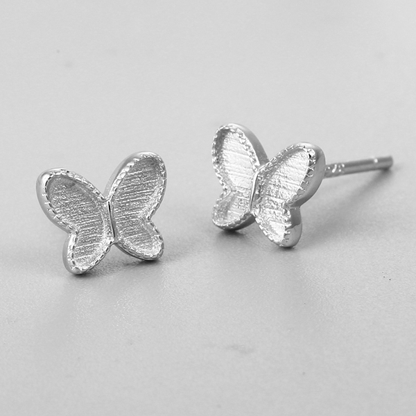 925 Sterling Silver Butterfly Stud Earrings