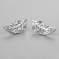 925 Sterling Silver Leaf Stud Earrings