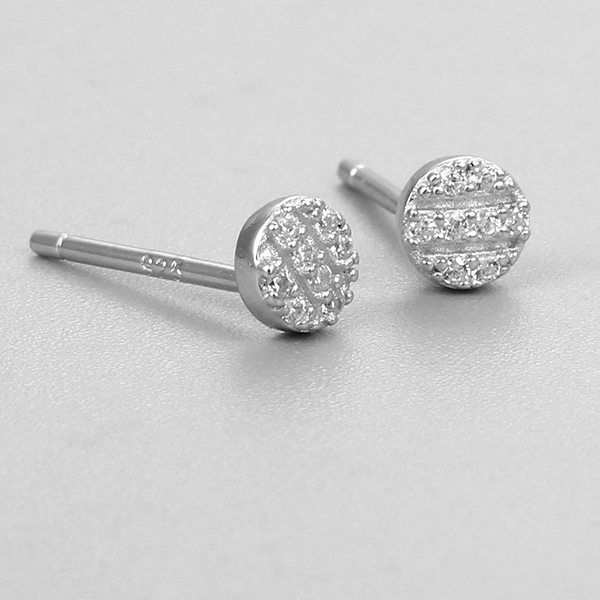 925 Sterling Silver CZ Stone Post Earrings