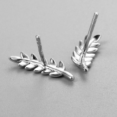 925 Sterling Silver Leaf Stud Earrings
