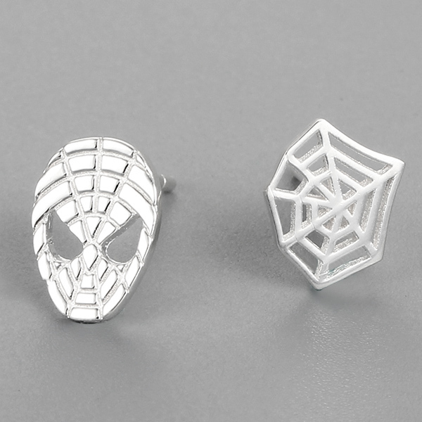 925 Sterling Silver Spiderman Cobweb Stud Earring Sets
