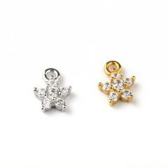 925 Sterling Silver Pave CZ Star Charm