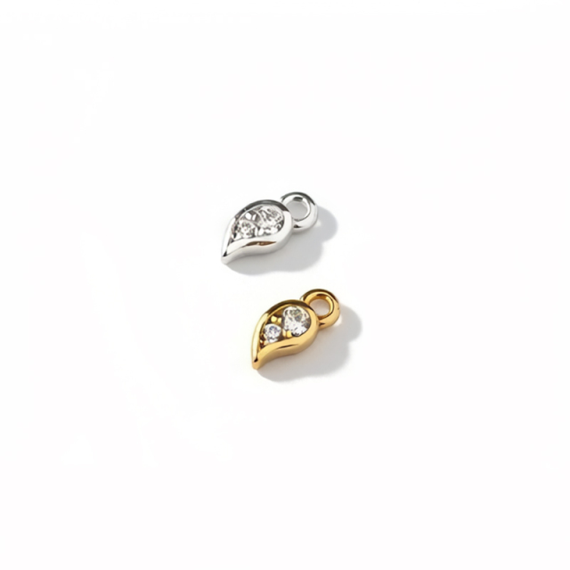 925 Sterling Silver Teardrop CZ Charm