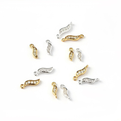 925 Sterling Silver CZ Leaf Charm