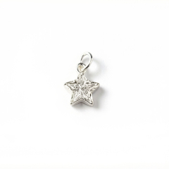 925 Sterling Silver Hammered Textured Star Charm