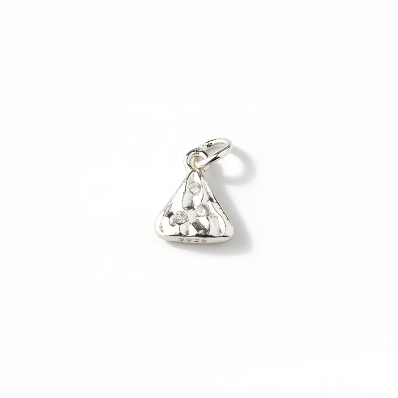 925 Sterling Silver Hammered Textured Triangle Charm