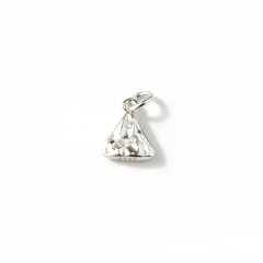 925 Sterling Silver Hammered Textured Triangle Charm