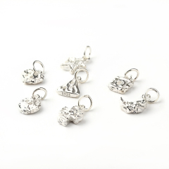 925 Sterling Silver Hammered Textured Cross Charm