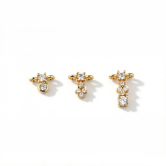 925 Sterling Silver CZ Bar Connector Link Charm