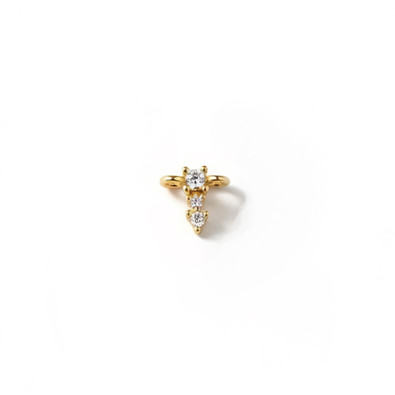 925 Sterling Silver CZ Bar Connector Link Charm