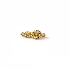 925 Sterling Silver Two Daisy Flower Connector