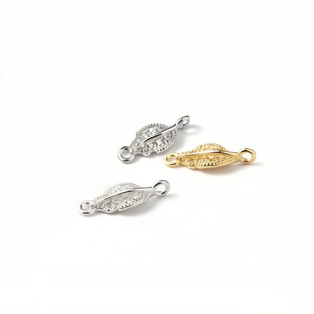 925 Sterling Silver Leaf Connector