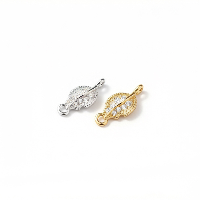 925 Sterling Silver Leaf Connector