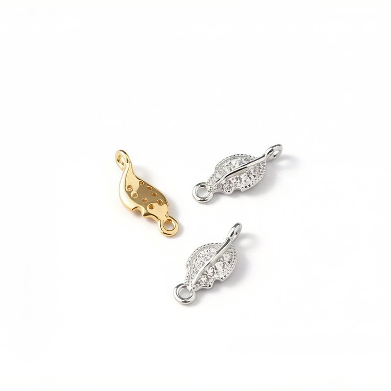 925 Sterling Silver Leaf Connector