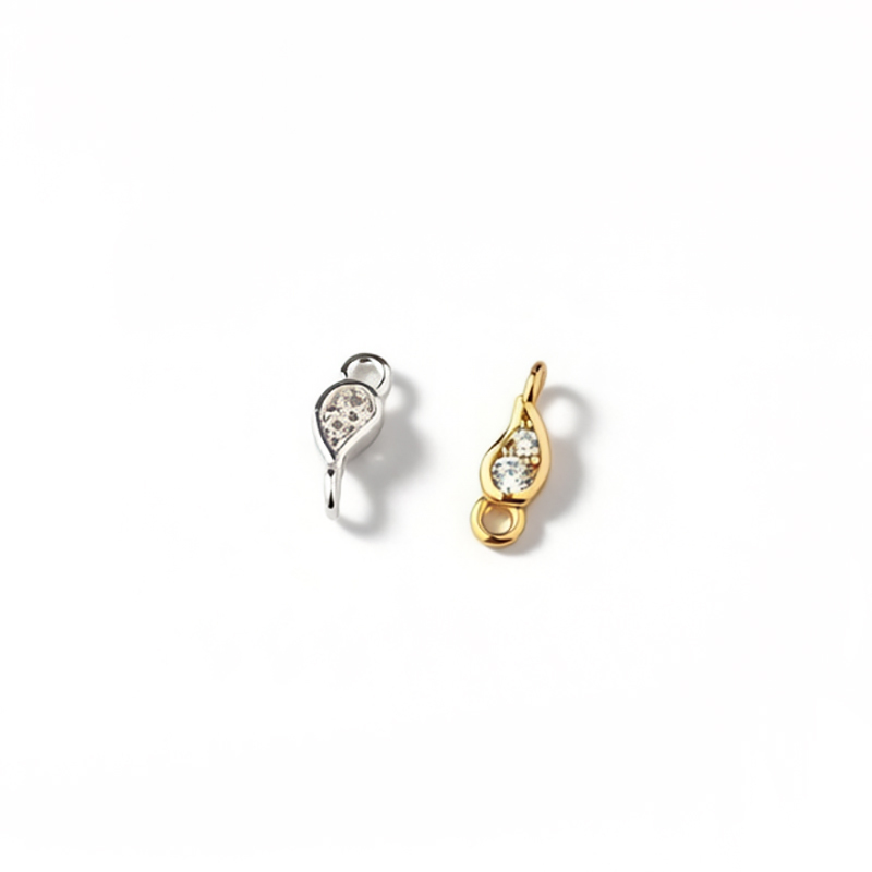 925 Sterling Silver Teardrop CZ Charm