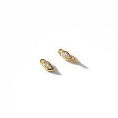 925 Sterling Silver Teardrop CZ Charm