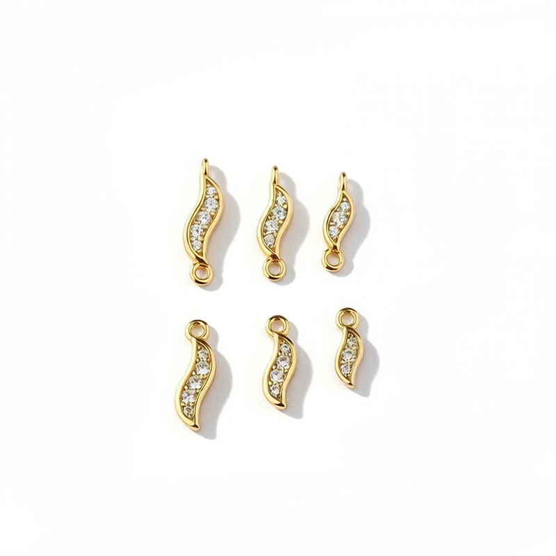 925 Sterling Silver CZ Leaf Connector