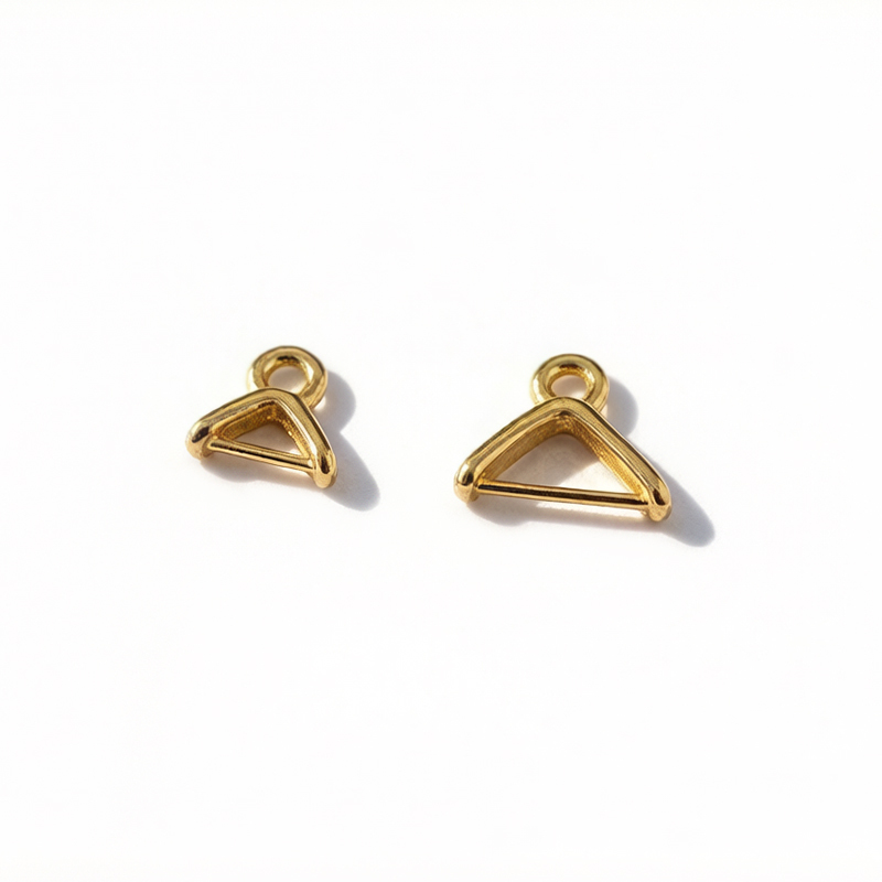 925 Sterling Silver Open Triangle Bail Clip Charms