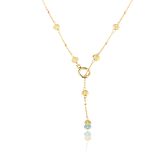 925 Sterling Silver Colorful Aquamarine Y Drop Necklace