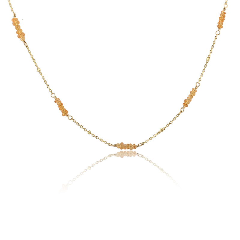 925 Sterling Silver Fanta Garnet Gemstone Necklace