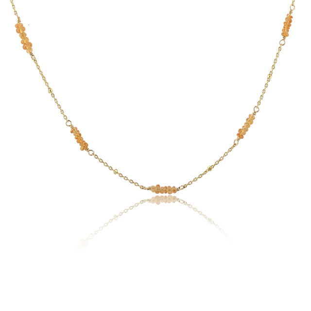 925 Sterling Silver Fanta Garnet Gemstone Necklace