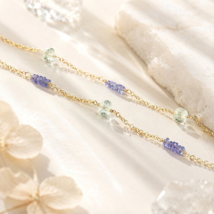 925 Sterling Silver Colorful Aquamarine Necklace