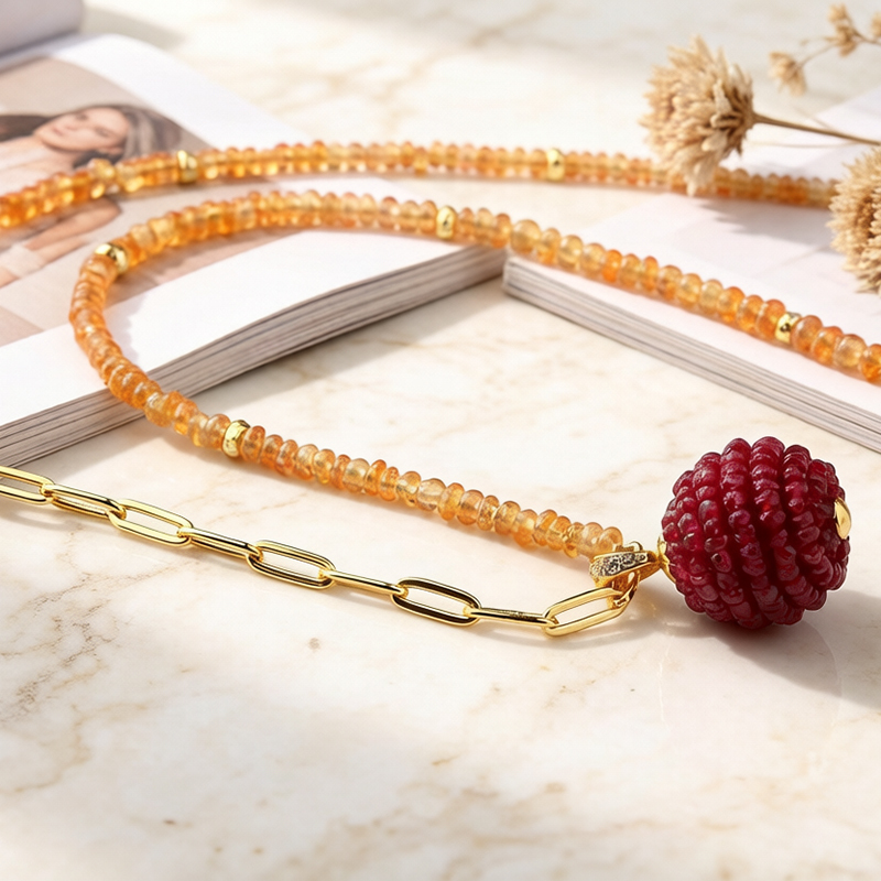 925 Sterling Silver Gemstone Necklace