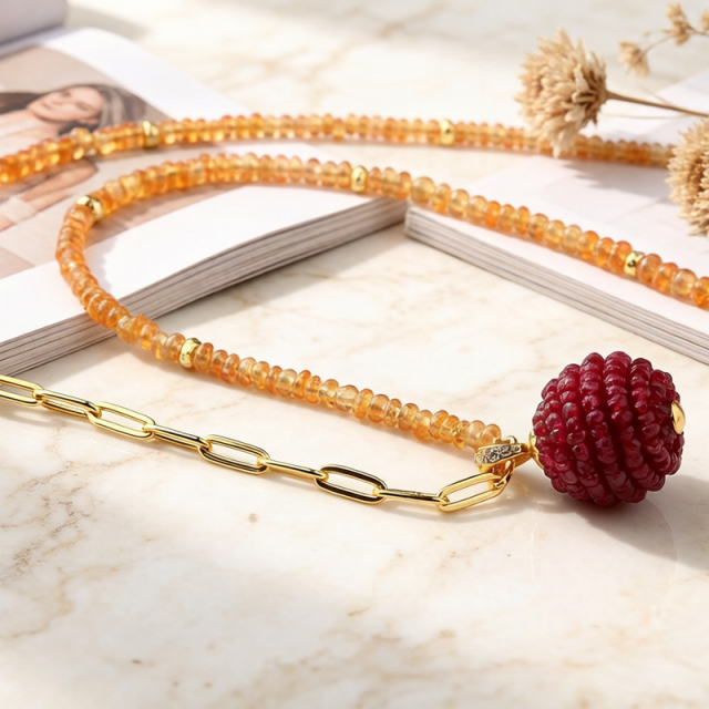 925 Sterling Silver Gemstone Necklace