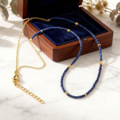 925 Sterling Silver Lapis Lazuli Beaded Bracelet