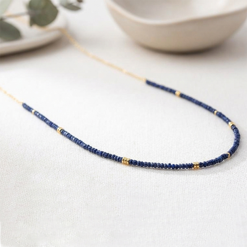 925 Sterling Silver Lapis Lazuli Beaded Bracelet
