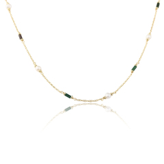 925 Sterling Silver Gemstone and Pearl Necklace