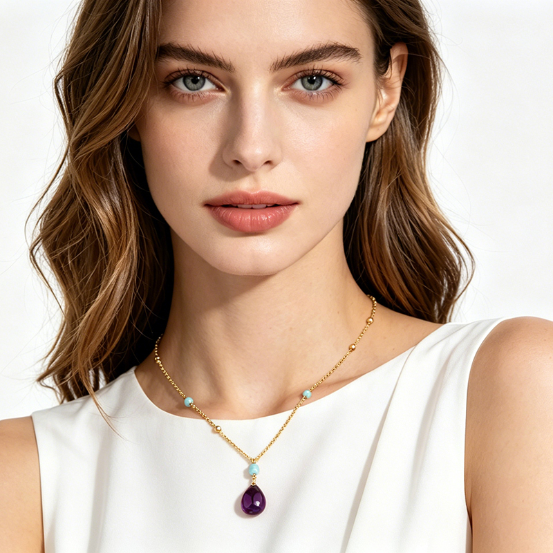 925 Sterling Silver Gemstone Necklace