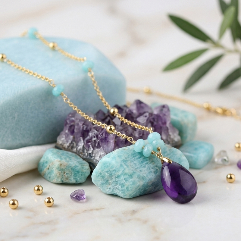925 Sterling Silver Gemstone Necklace