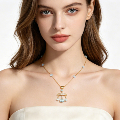 925 Sterling Silver Aquamarine Tassel Drop Necklace