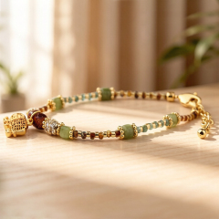 Lucky Gold Elephant Charm Beaded Bracelets