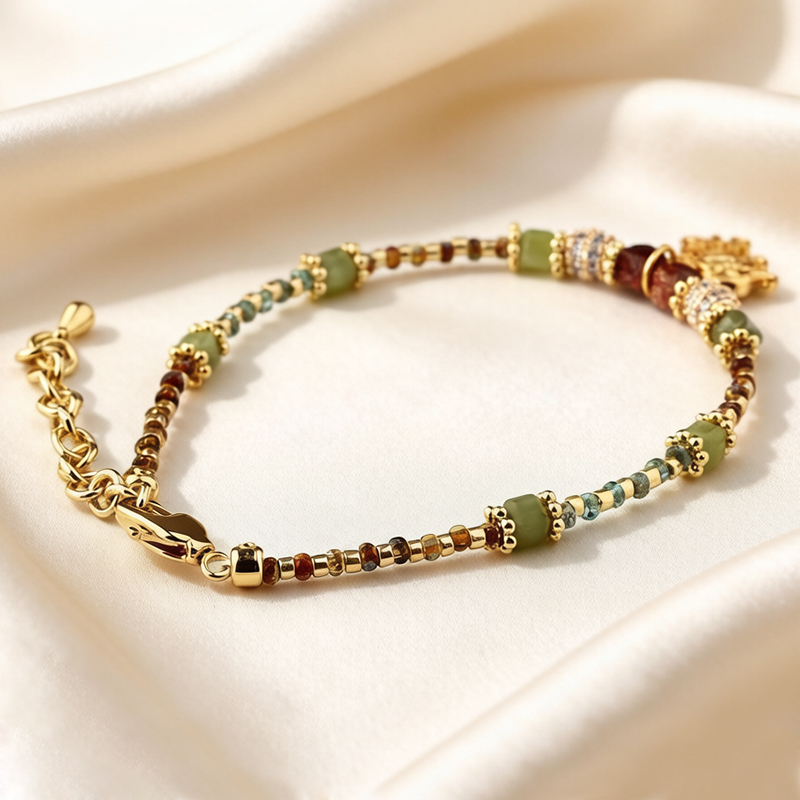 Lucky Gold Elephant Charm Beaded Bracelets