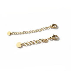 18K Gold PVD Plated Stainless Steel Lobster Clasp Extension Tail Chain