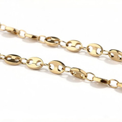 18K Gold PVD Plated Stainless Steel Pig Nose DIY Jewelry Chain